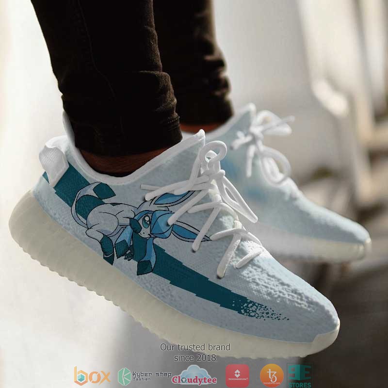 Glaceon Pokemon Anime Yeezy Sneaker Shoes 4 Glaceon Pokemon Anime Yeezy Sneaker Shoes 1 2 3