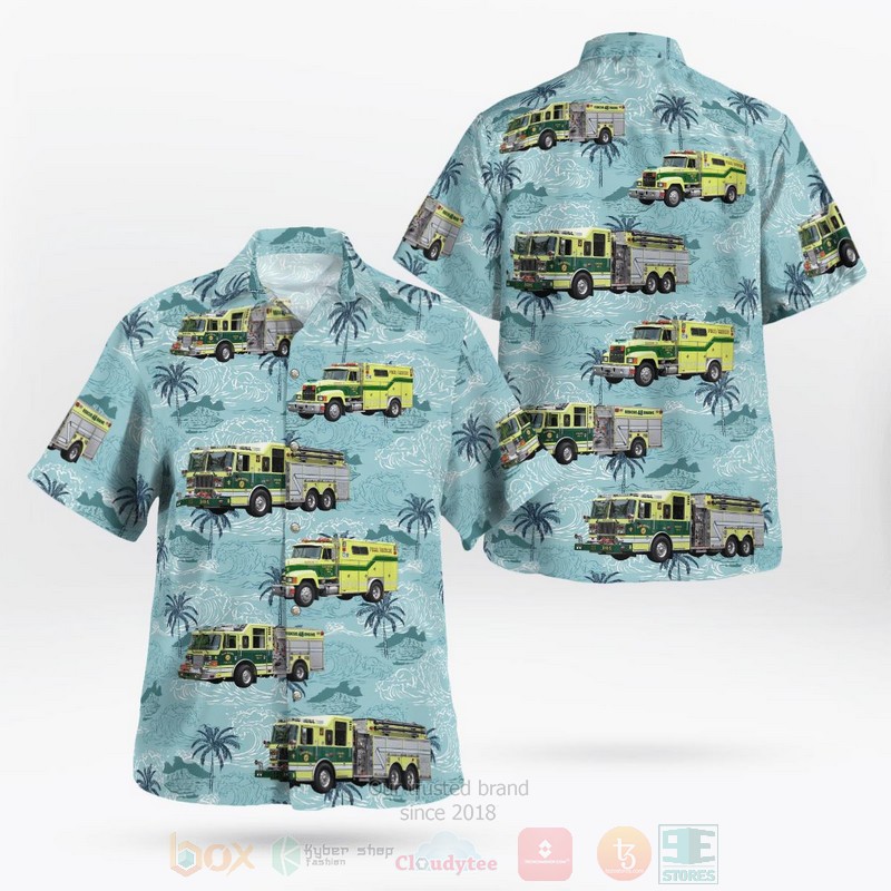 BEST Glenmoore, Chester County, Pennsylvania, Glen Moore Fire Company Blue 3D Aloha Shirt word3