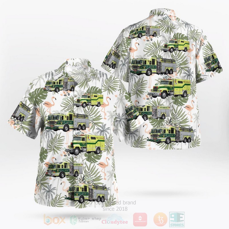 BEST Glenmoore, Chester County, Pennsylvania, Glen Moore Fire Company Green 3D Aloha Shirt word2