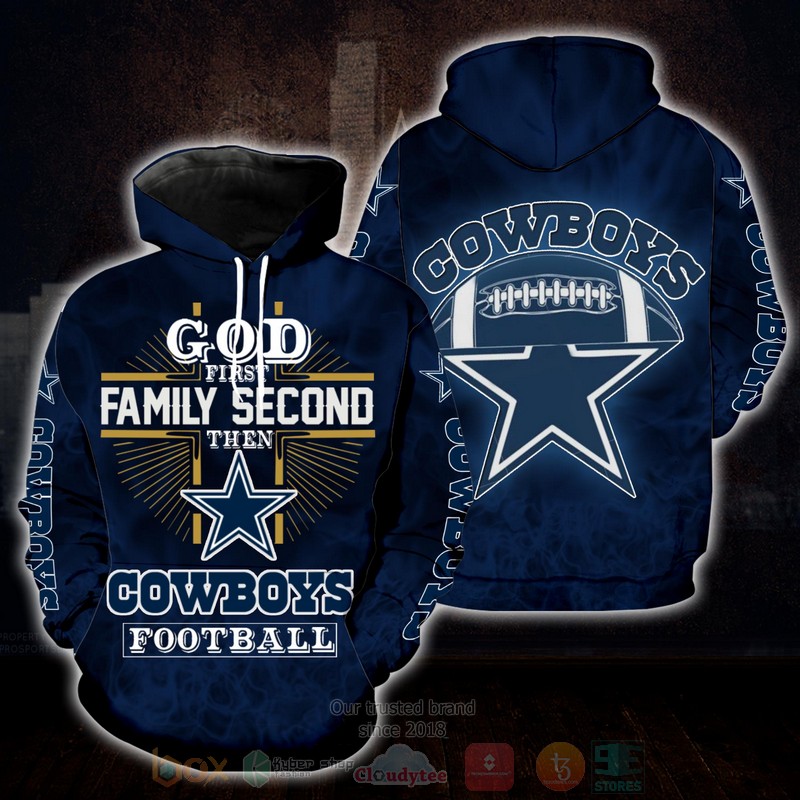 God First Family Second Then Cowboys 3D Hoodie Shirt