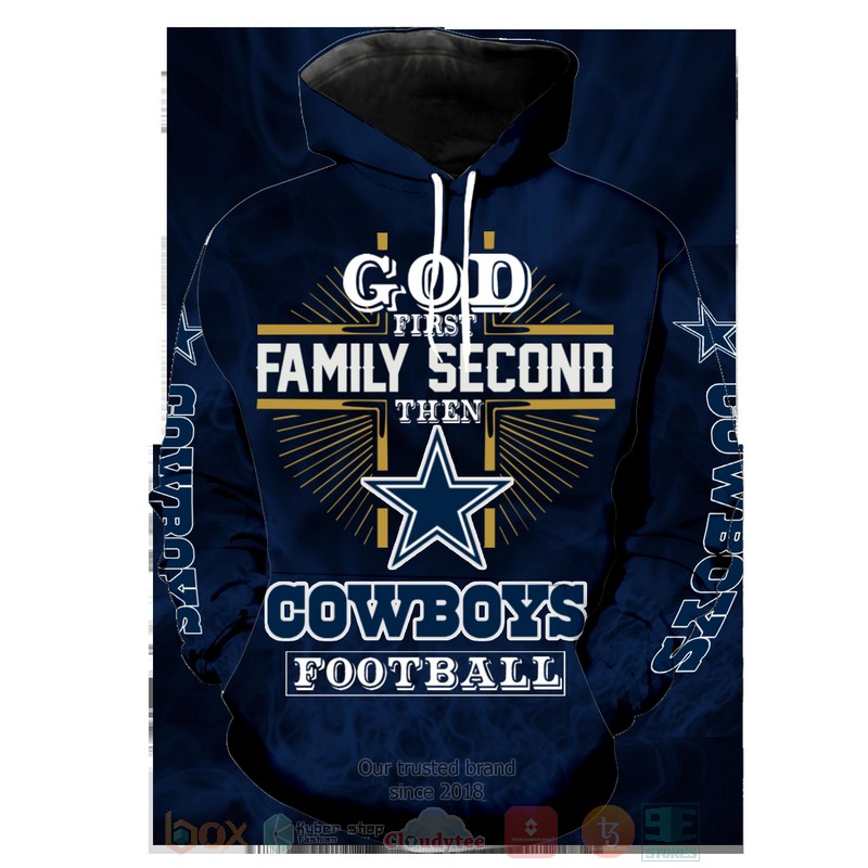 BEST God First Family Second Then Cowboys 3D T-Shirt, Hoodies 2 God First Family Second Then Cowboys 3D Hoodie Shirt 1