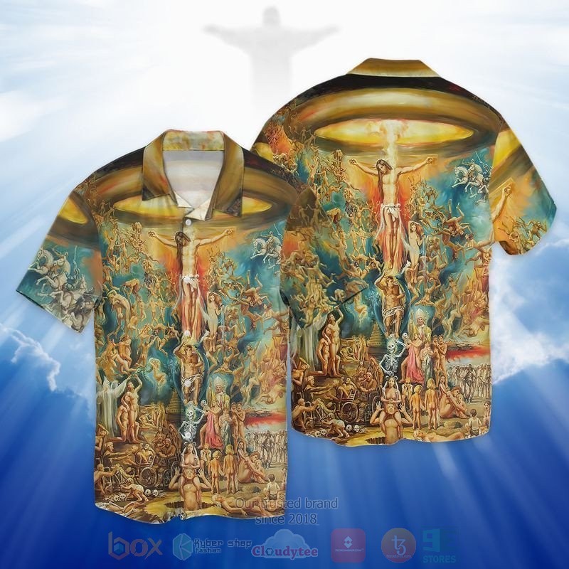 God Jesus Patern Short Sleeve Hawaiian Shirt