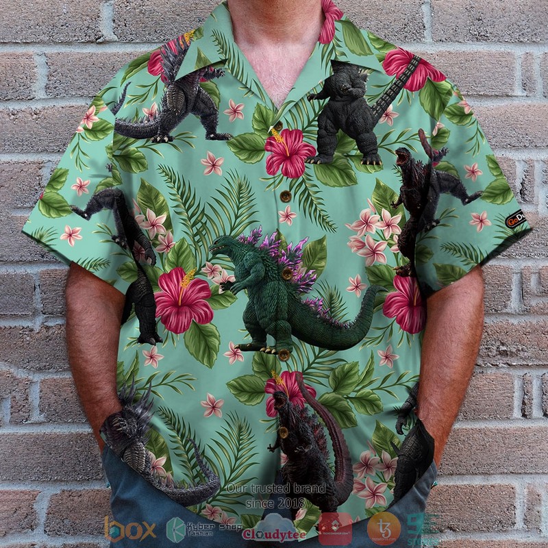 BEST Godzilla Tropical Floral Pattern Summer Hawaii Shirt, Shorts word3