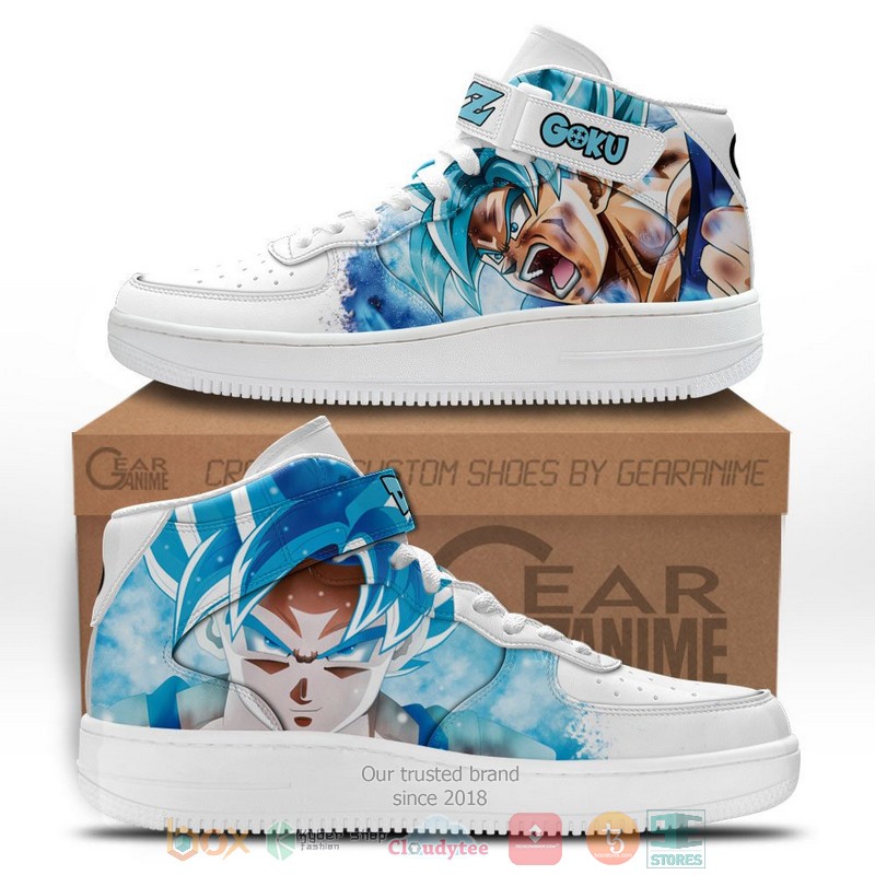 Goku Blue Dragon Ball Anime High Air Force Shoes