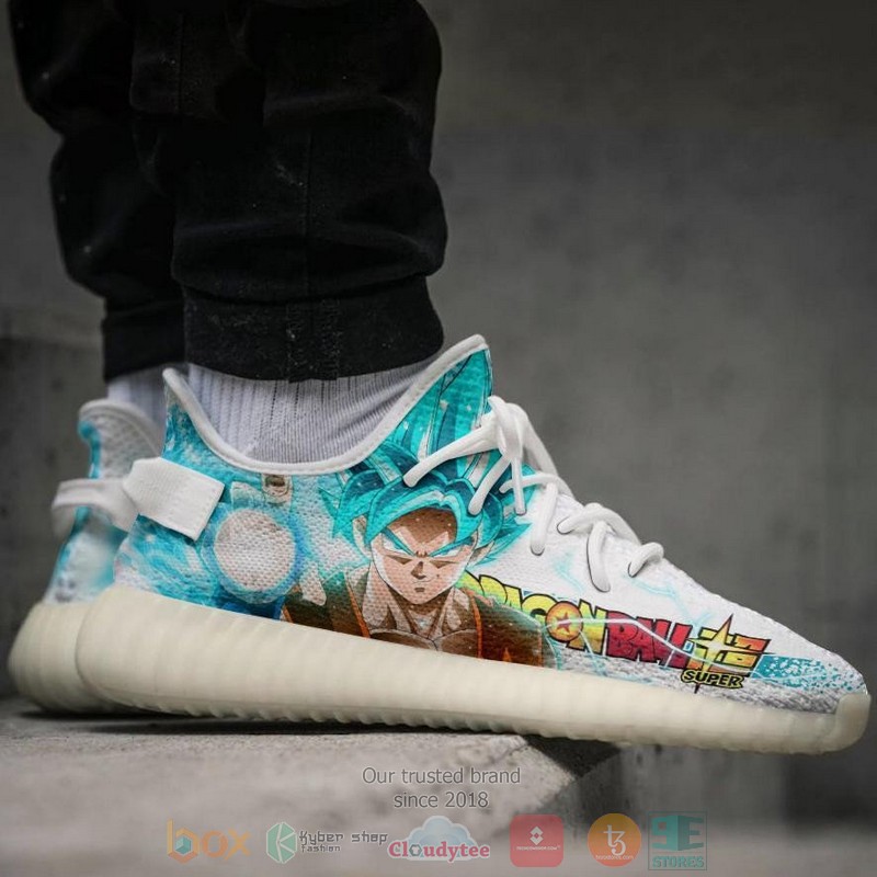 BEST Goku SSJ Blue Dragon Ball Yeezy Shoes Sneaker 4 Goku SSJ Blue Dragon Ball Anime Yeezy Shoes 1 2 3
