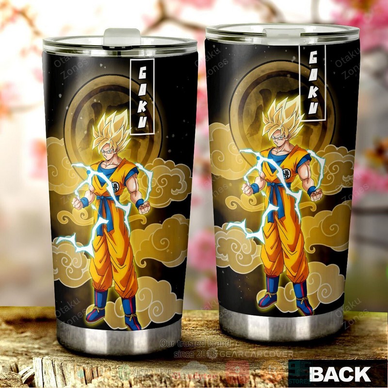 BEST Goku SSJ Dragon Ball Yellow Anime 3D Steel Tumbler 3 Goku SSJ Dragon Ball Yellow Anime Tumbler 1 2
