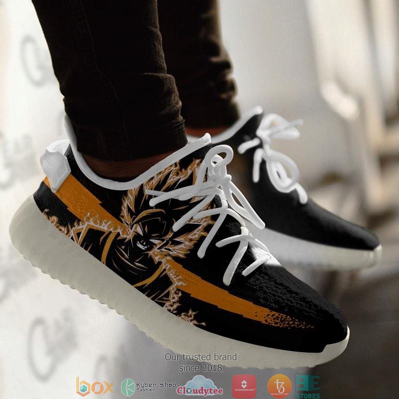 Goku SSJ Sihouette Dragon Ball Anime Yeezy Sneaker Shoes 3 Goku SSJ Sihouette Dragon Ball Anime Yeezy Sneaker Shoes 1 2