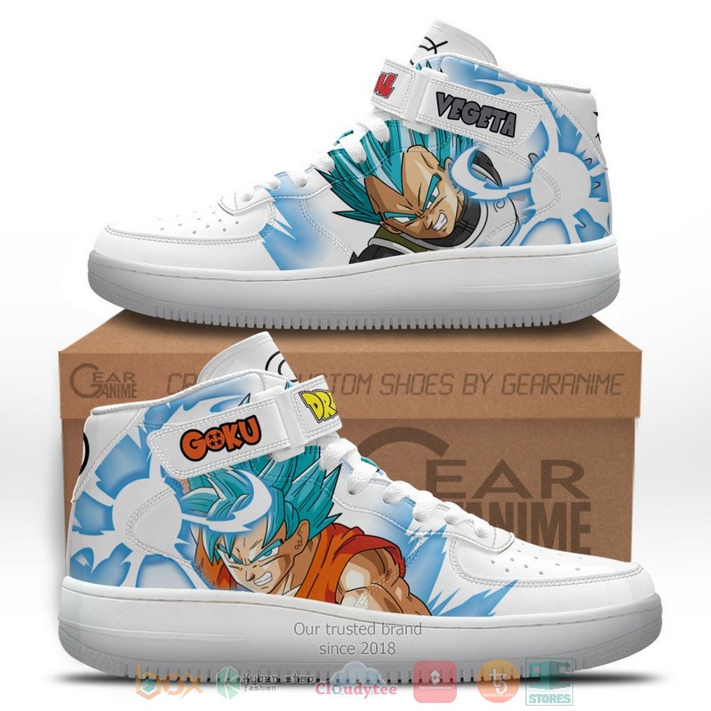 Goku and Vegeta Whis Dragon Ball Anime High Air Force Shoes
