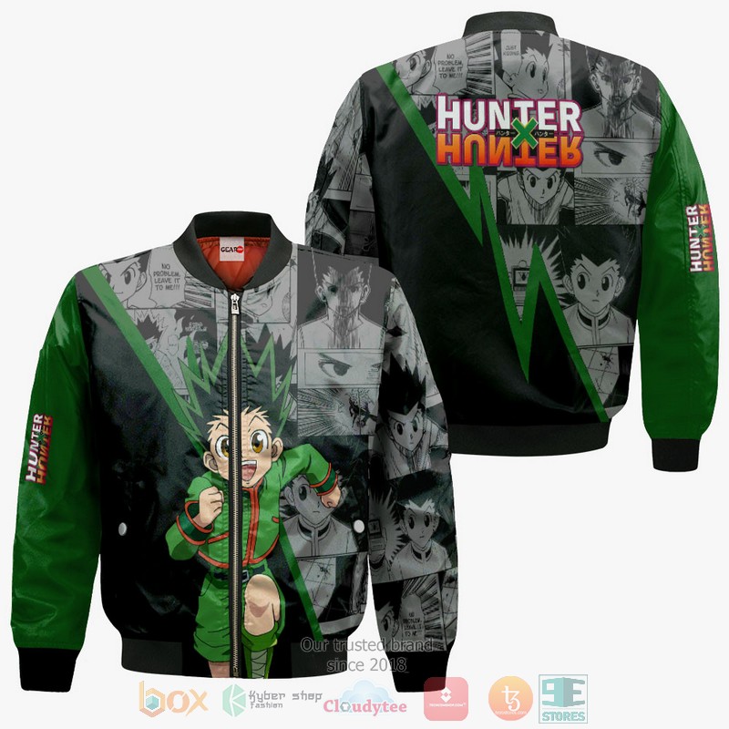Gon Freecss Hunter x Hunter Anime Manga Style 3D Hoodie Bomber Jacket 1 2 3