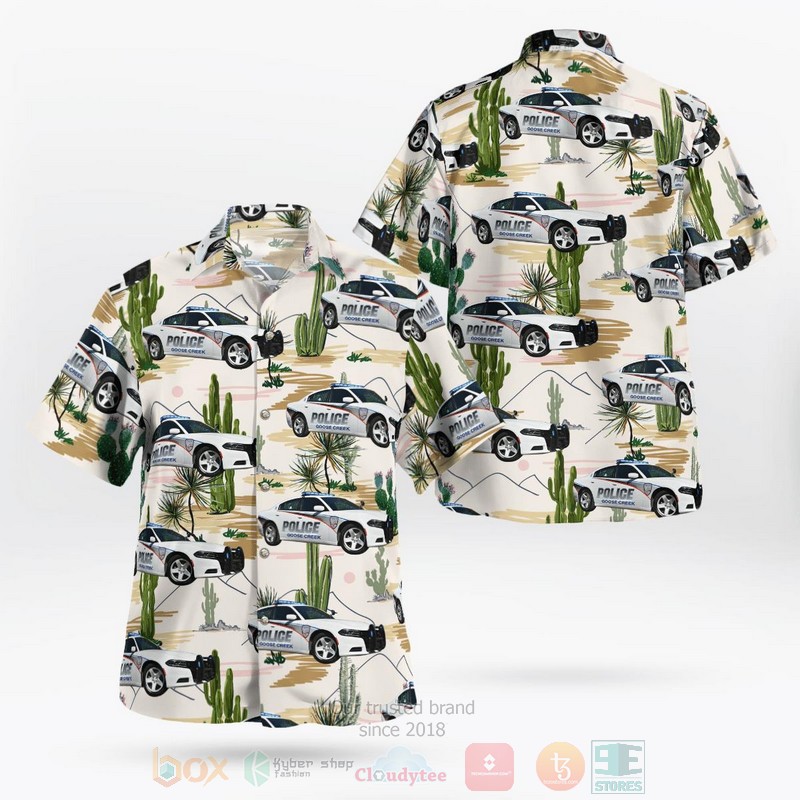 BEST Goose Creek, Berkeley County, South Carolina, Goose Creek Police Department Dodge Charger 3D Aloha Shirt word3