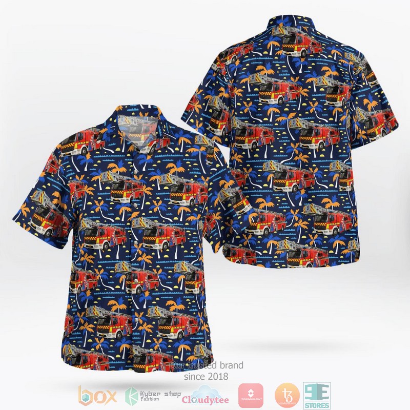 Grand-Ducal Fire and Rescue Corps of Luxembourg CGDIS Hawaiian shirt word3