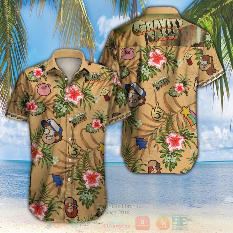 BEST Gravity Falls All Over Print Tropical Shirt 1 Gravity Falls Short Sleeve Hawaiian Shirt