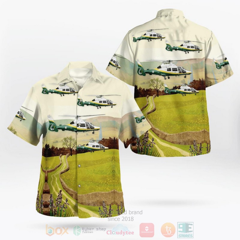 BEST Great North Air Ambulance Eurocopter AS 365N4 Dauphin 2 3D Aloha Shirt word1