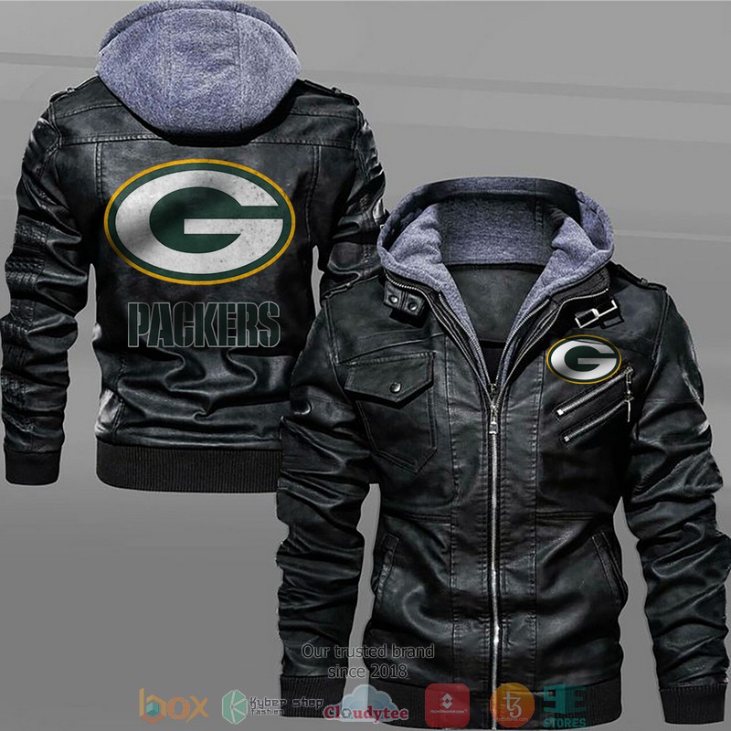 Green Bay Black Brown Leather Jacket
