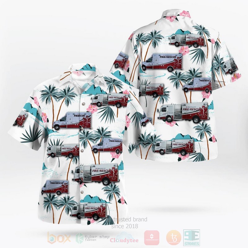 Greenville N C Fire Rescue Hawaiian Shirt