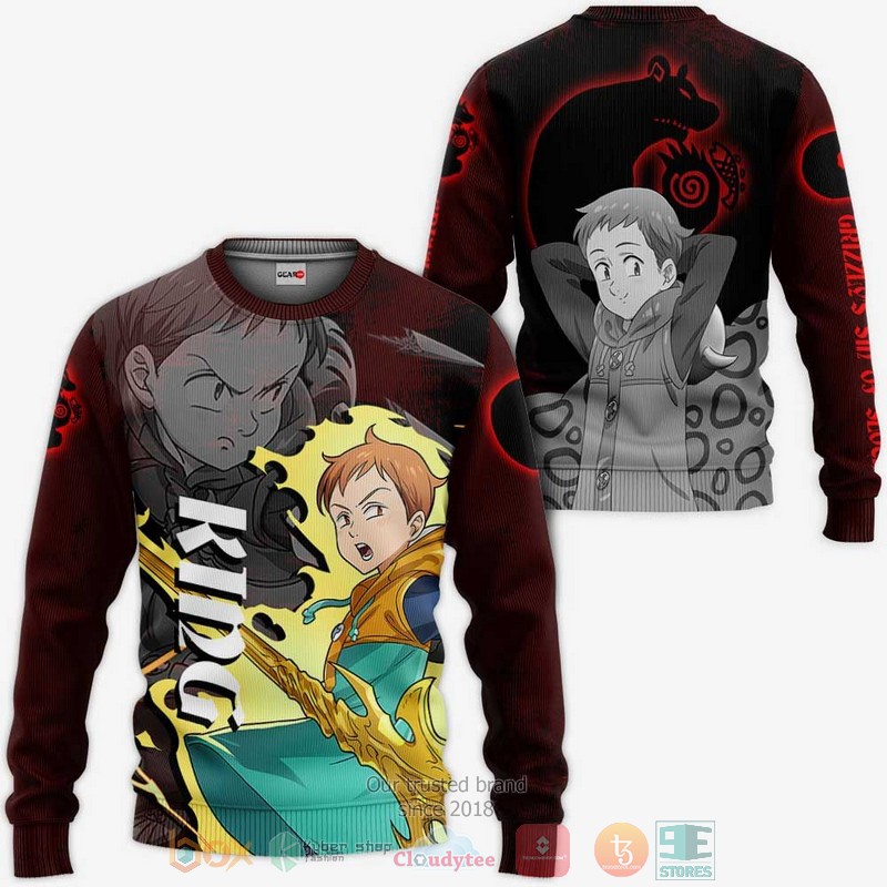 Grizzlys Sin of Sloth King Seven Deadly Sins Anime 3D Hoodie Bomber Jacket 1
