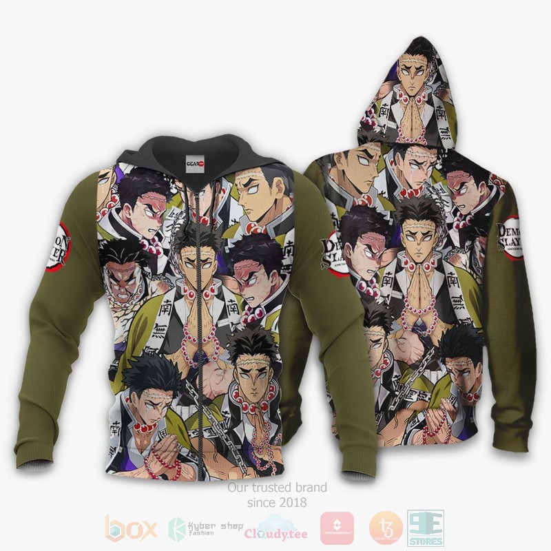 BEST Anime Gyomei Himejima Custom Kimetsu All Over Print Hoodie-Bomber Jacket 12 Gyomei Himejima Custom Kimetsu Anime 3D Hoodie Bomber Jacket