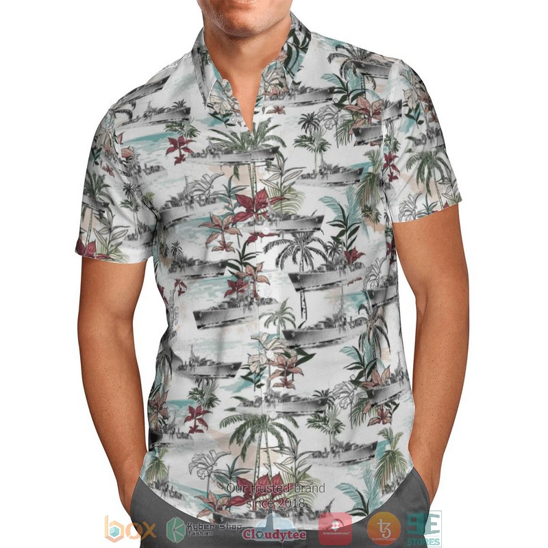 HMAS Bataan I91 Royal Australian Navy Hawaiian Shirt 2 HMAS Bataan I91 Royal Australian Navy Hawaiian Shirt 1