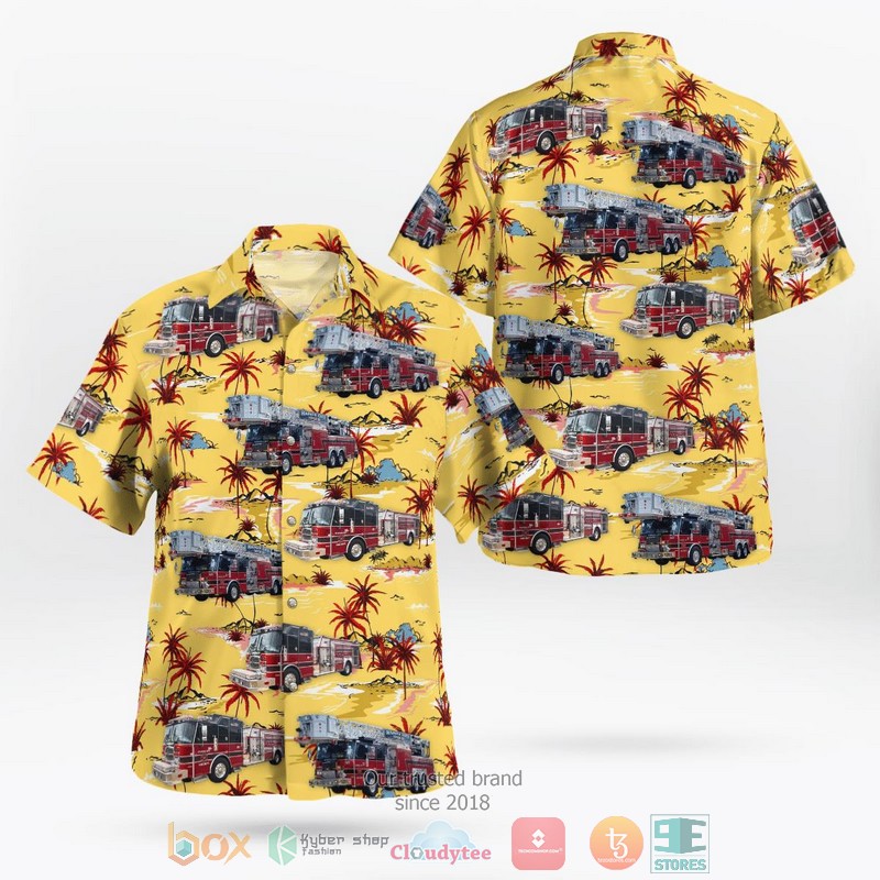 Haines City Fire Department Hawaiian Shirt word3
