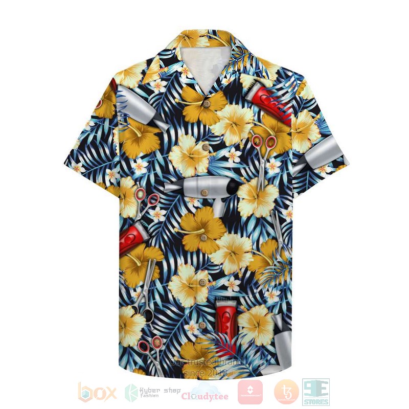 BEST Hairstylist With Flower And Tools 3D Aloha Shirt word2
