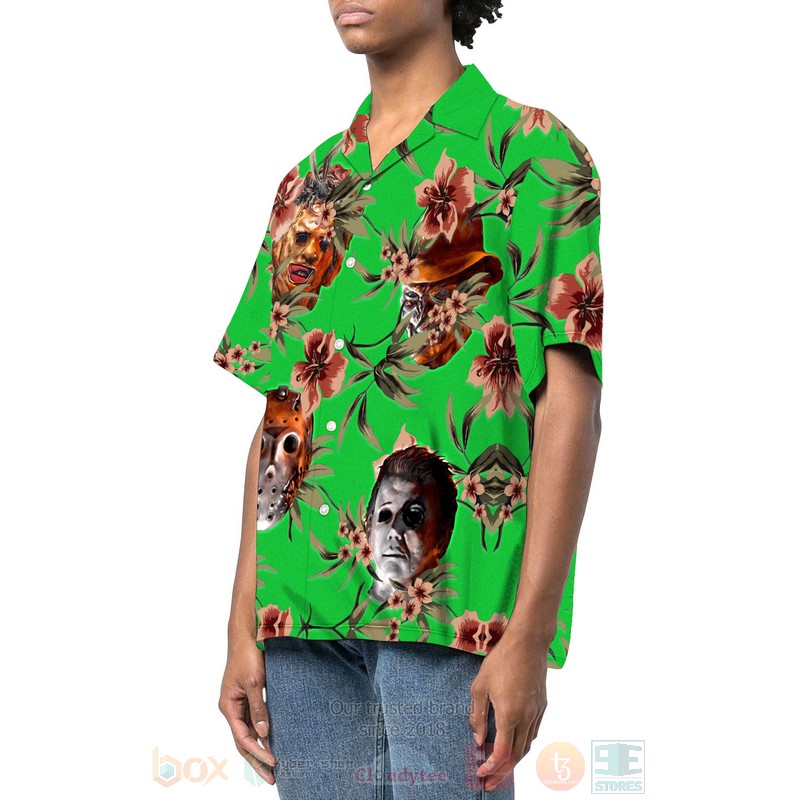 BEST Halloween Horror Villians Green 3D Aloha Shirt 2 Halloween Horror Villians Green Hawaiian Shirt 1