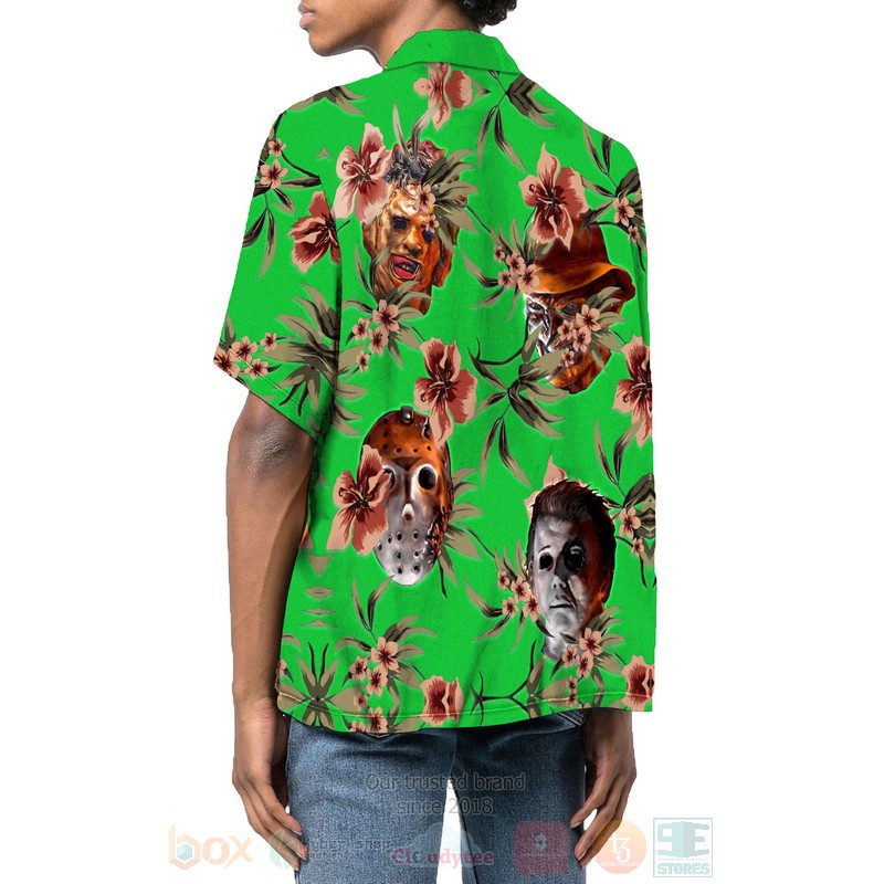 BEST Halloween Horror Villians Green 3D Aloha Shirt 3 Halloween Horror Villians Green Hawaiian Shirt 1 2