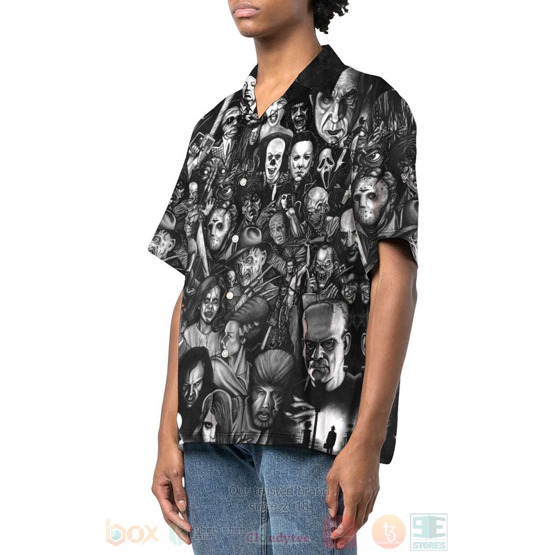 BEST Halloween Villains Black 3D Aloha Shirt 2 Halloween Villains Black Hawaiian Shirt 1