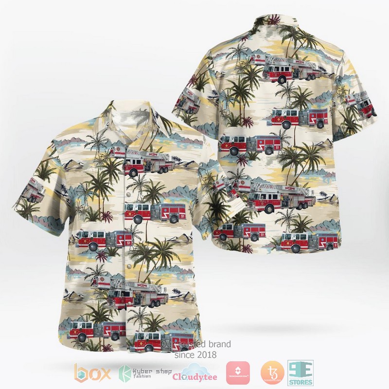 Hamilton County Tennessee City of East Ridge Fire and Rescue Hawaiian Shirt word1
