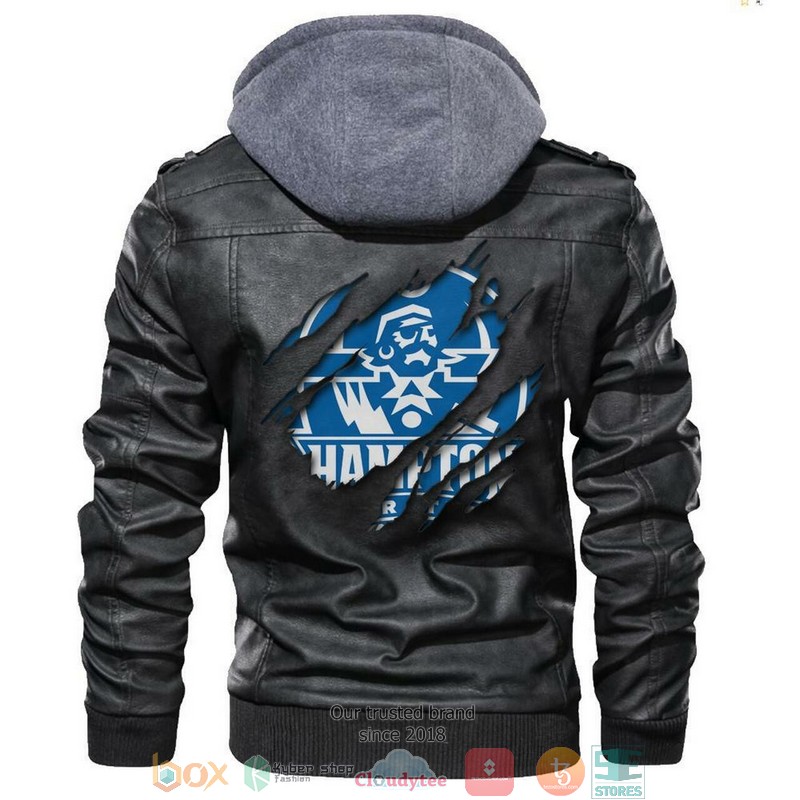 Hampton Pirates NCAA Black Leather Jacket