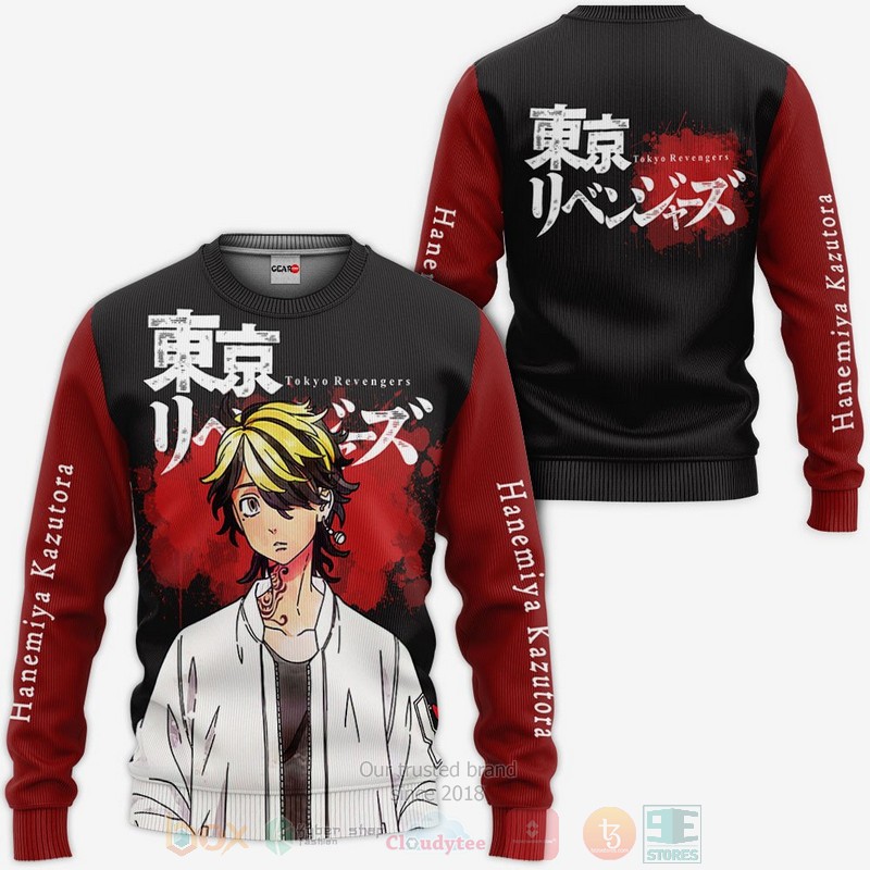 BEST Anime Hanemiya Kazutora Custom Tokyo Revengers All Over Print Hoodie-Bomber Jacket 2 Hanemiya Kazutora Custom Anime Tokyo Revengers 3D Hoodie Bomber Jacket 1