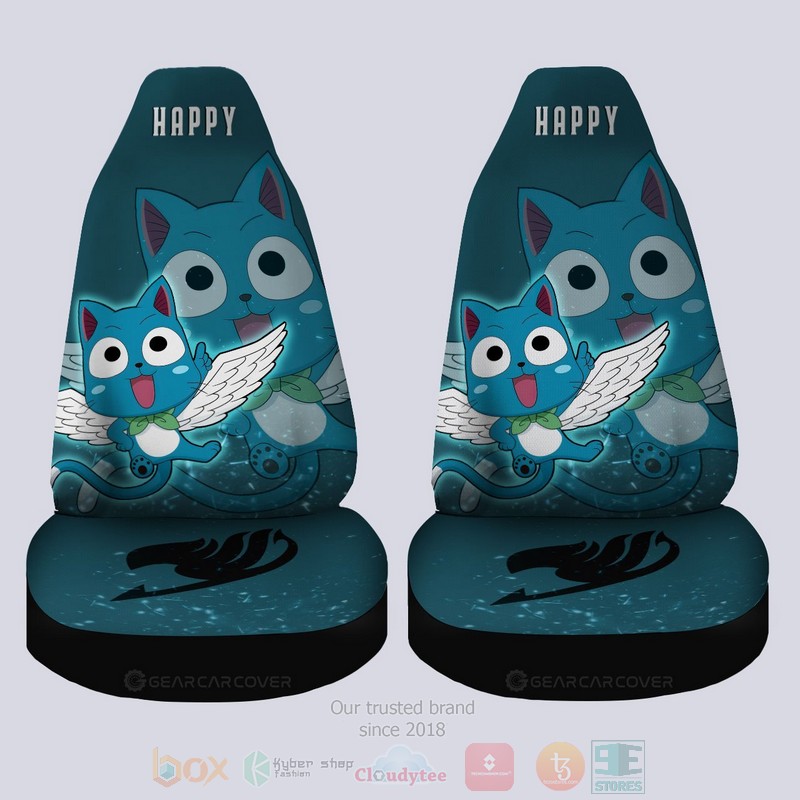 BEST-Anime Happy Fairy Tail Luxury Car Seat Covers 3 Happy Fairy Tail Anime Car Seat Cover 1 2