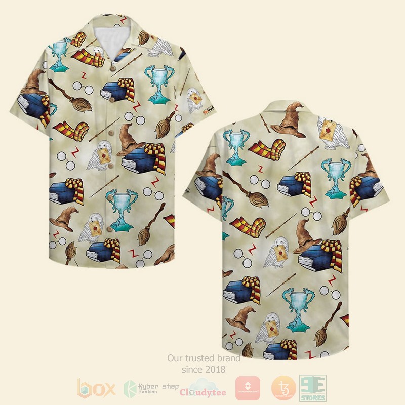 BEST Harry Potter Cream 3D Aloha Shirt word1
