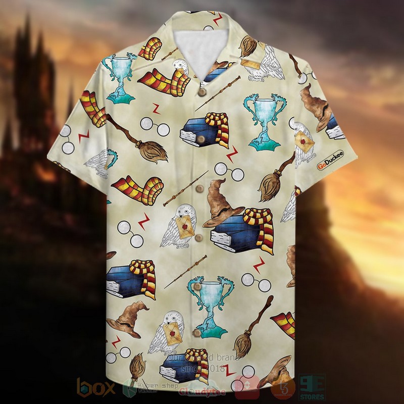 BEST Harry Potter Cream 3D Aloha Shirt 2 BEST Harry Potter Cream 3D Aloha Shirt word1