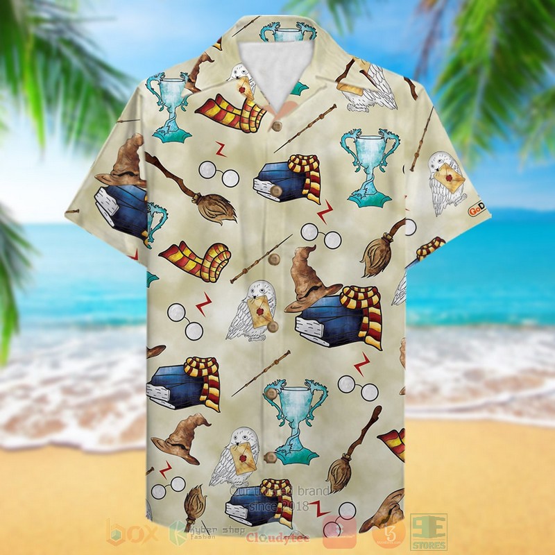 BEST Harry Potter Cream 3D Aloha Shirt 3 BEST Harry Potter Cream 3D Aloha Shirt word1