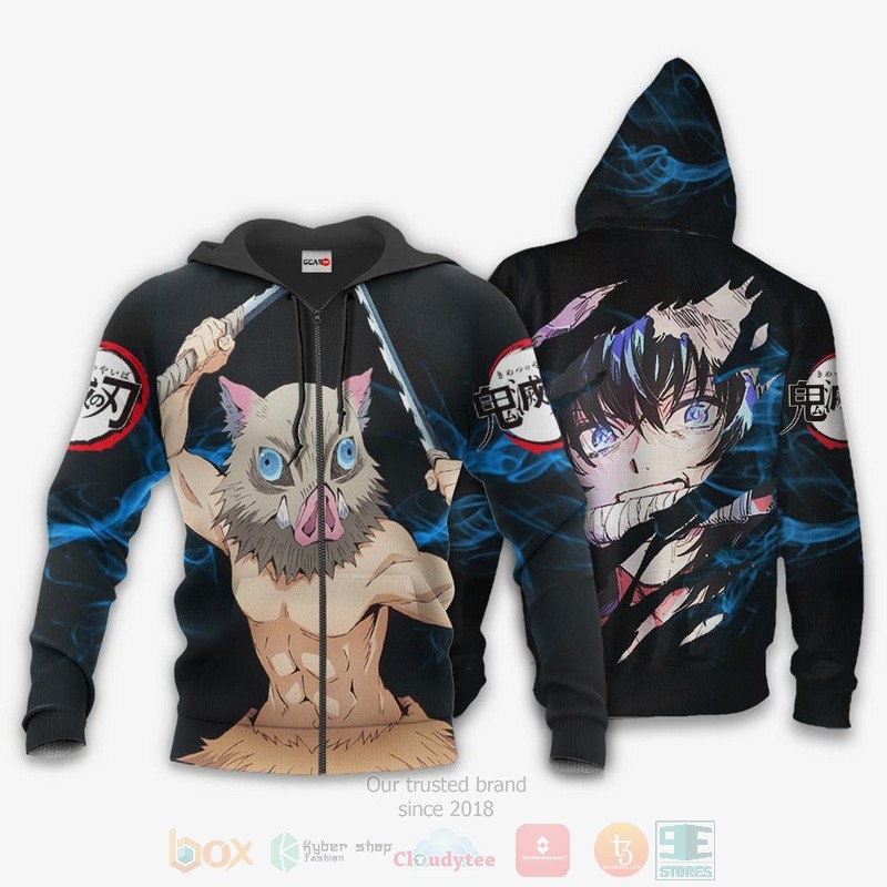 Hashibira Inosuke Custom Kimetsu Anime 3D Hoodie Bomber Jacket