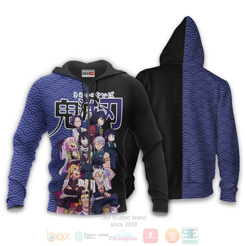 Hashira Team Custom Kimetsu Anime 3D Hoodie Bomber Jacket