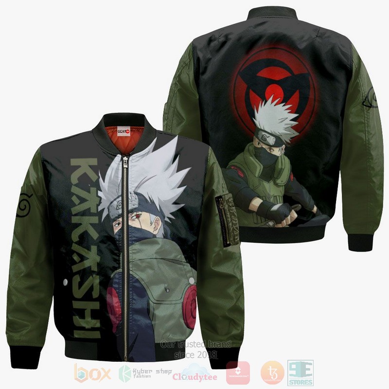 BEST Anime Hatake Kakashi Sharingan Eyes All Over Print Hoodie-Bomber Jacket 4 Hatake Kakashi Sharingan Eyes Anime 3D Hoodie Bomber Jacket 1 2 3
