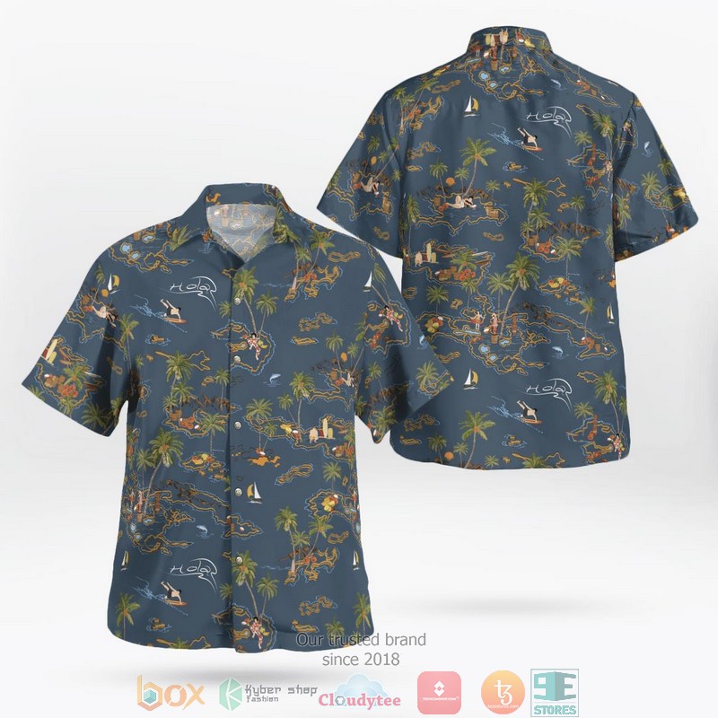 NEW Hawaii Island Beach Seamless Pattern Hawaii Shirt