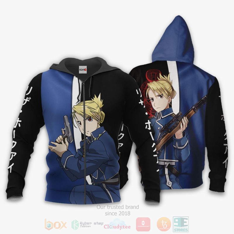 BEST Anime Hawkeye Riza Custom Fullmetal Alchemist All Over Print Hoodie-Bomber Jacket 12 Hawkeye Riza Custom Fullmetal Alchemist Anime 3D Hoodie Bomber Jacket