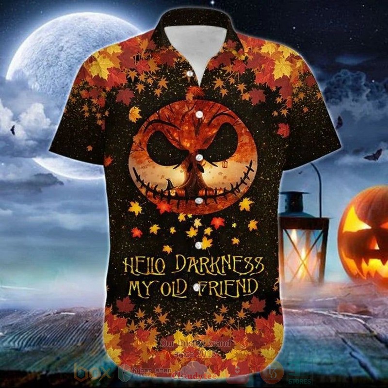 Hello Darkness My Old Halloween Short Sleeve Hawaiian Shirt