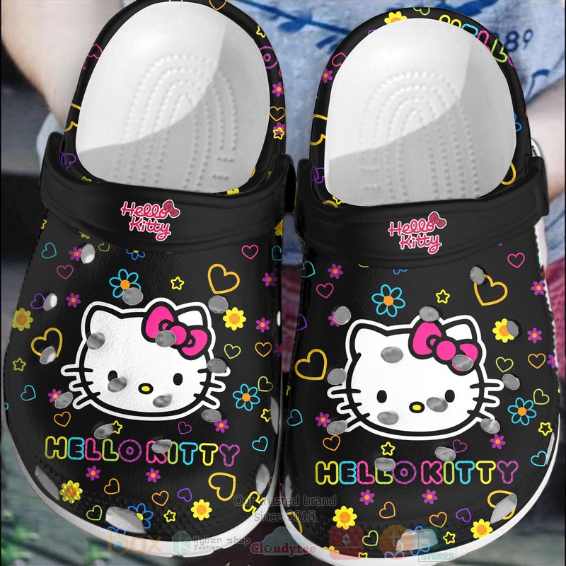 BEST Hello Kitty Black Crocs Crocband Shoes 1 Hello Kitty Black Crocband Crocs Clog Shoes
