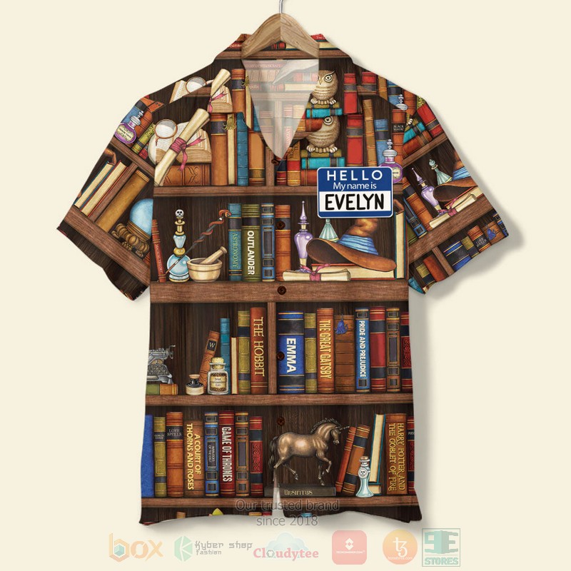 BEST Hello My Name Is-Bookshelf Pattern Custom Name 3D Aloha Shirt