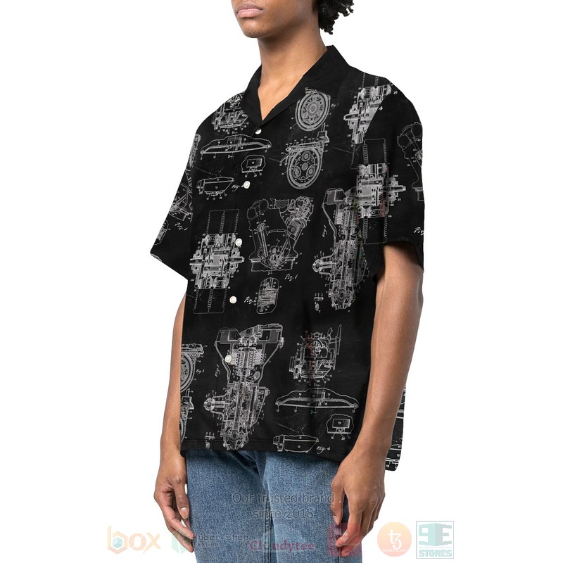 BEST Henry Ford Engine Patent Black 3D Aloha Shirt 5 Henry Ford Engine Patent Black Hawaiian Shirt