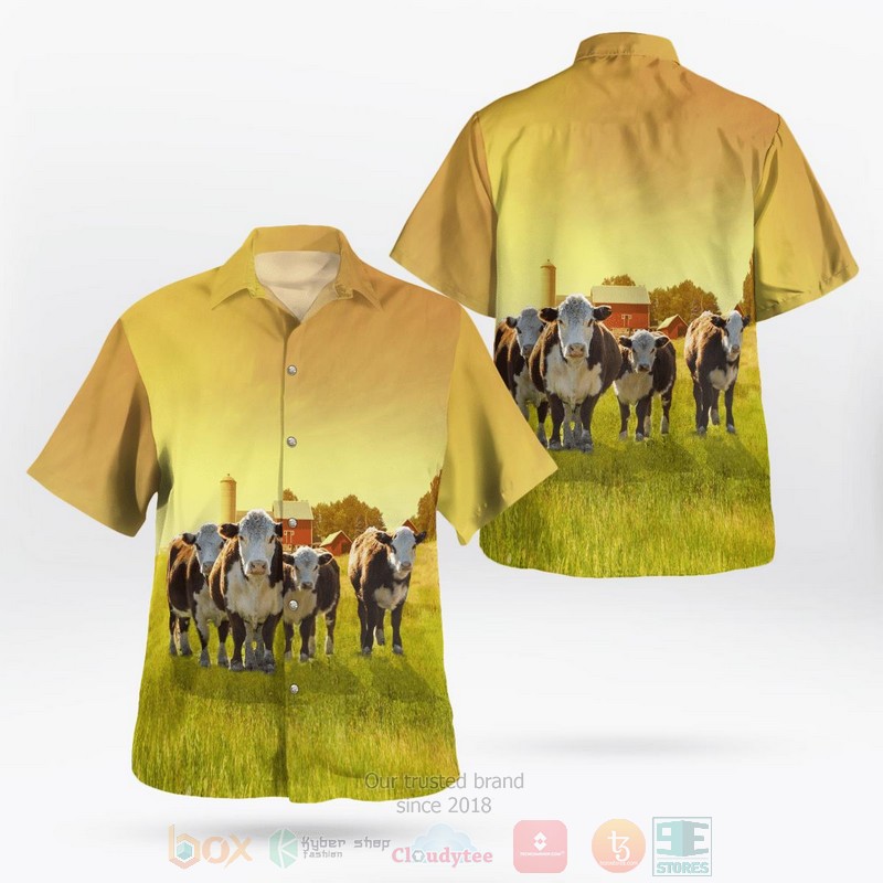 BEST Hereford Cattle 3D Aloha Shirt