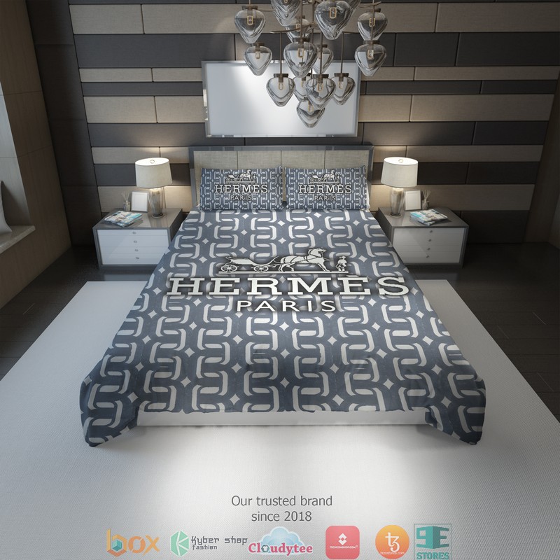 Hermes Paris Navy bedding set