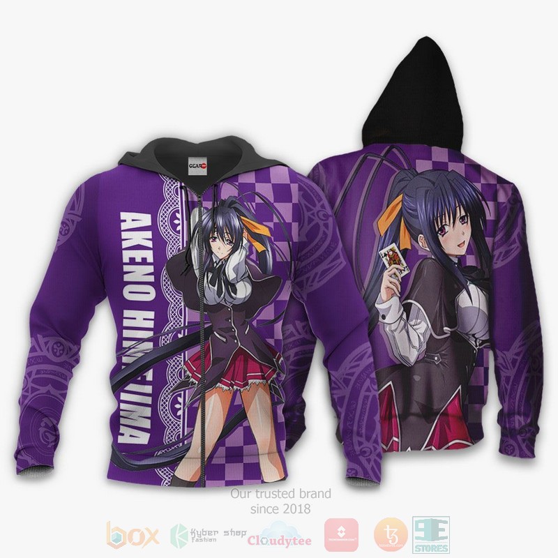 High School DXD Akeno Himejima Anime 3D Hoodie Bomber Jacket