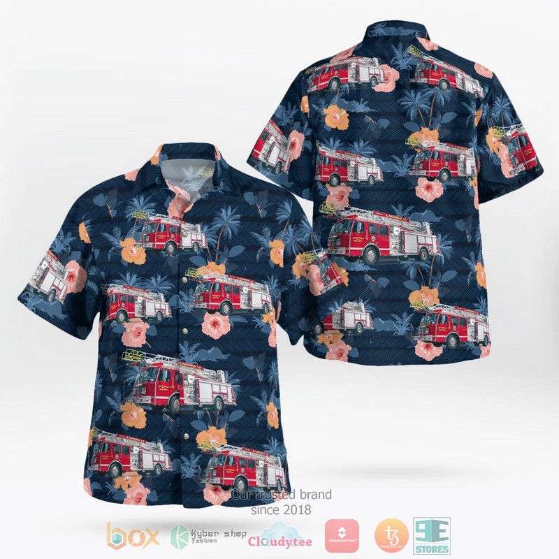 Highlands Fire Department North Carolina Hawaiian Shirt word1