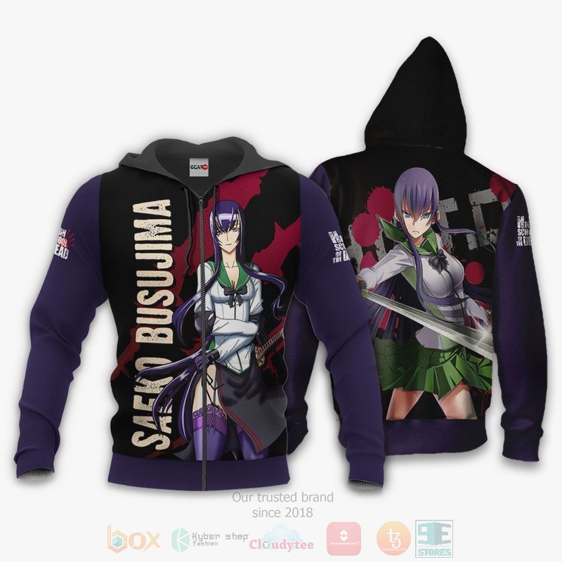 Highschool Of Dead Saeko Busujima Anime 3D Hoodie Bomber Jacket