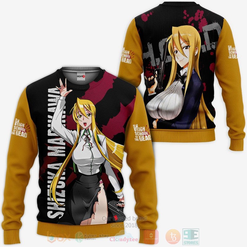 BEST Anime Highschool Of Dead Shizuka Marikawa All Over Print Hoodie-Bomber Jacket 2 Highschool Of Dead Shizuka Marikawa Anime 3D Hoodie Bomber Jacket 1
