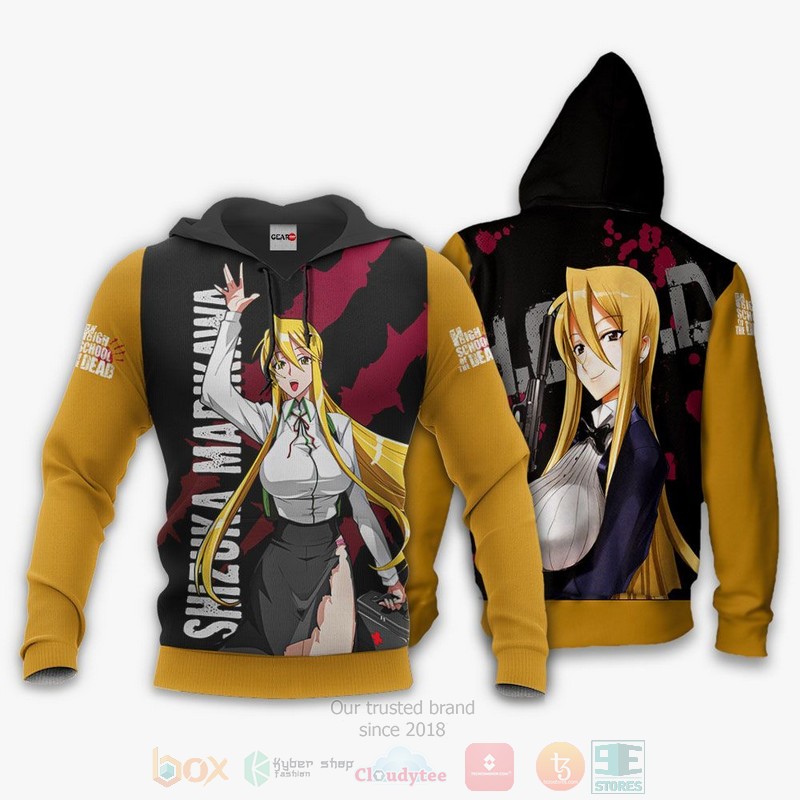 BEST Anime Highschool Of Dead Shizuka Marikawa All Over Print Hoodie-Bomber Jacket 3 Highschool Of Dead Shizuka Marikawa Anime 3D Hoodie Bomber Jacket 1 2